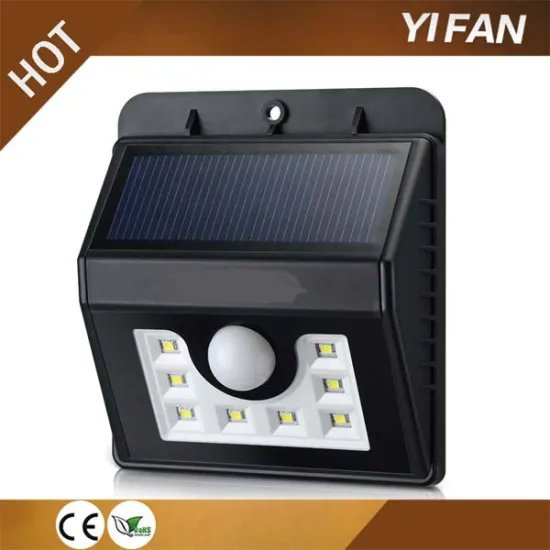 8 led PIR solar motion sensor wall light