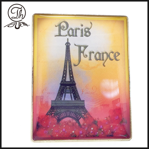 Triangle printed metal badge pin
