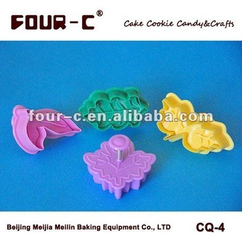 Veined plastic plunger cookie cutter set,christmas cookie cutter