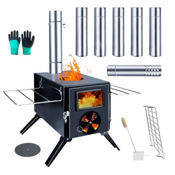 Camping Stove Grill Smokeless Outdoor Chimney Pipe Tube Stainless Steel Pellet Wood Burning Portable Foldable Tent Stove