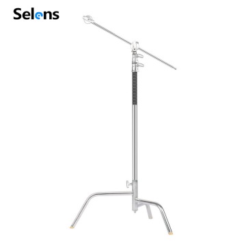 Selens 40'' C Stand SLS136: Heavy Duty Photo Studio Light Stand with Extension Arm and Grip Head