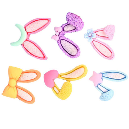 Hottest Resin Rabbit Ear Charms Beads Kawaii Long Animal Ears Diy Crafts Ornament Accessory Slime Filler