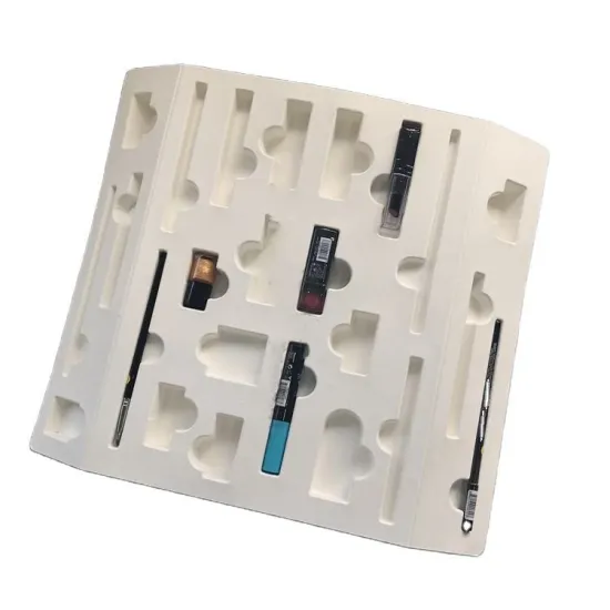 Packaging pulp paper molded biodegradable cosmetic insert