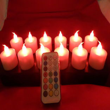 Remoted flameless LED tealight candle with charger