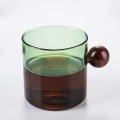 ATO 220 ml Kreatives Set Mini kleiner Glas Tasse Glas Dessert Glas Kaffeetasse mit Holzgriff