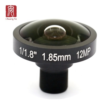 Fisheye Lens 1/1.8'' 12MP 1.85mm 185 Degree M12 for 4K Security Camera