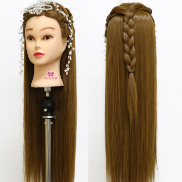 30Inch 100% Fiber Training Head Mannequin Head Female Mannequin Hairdressing Styling Training Head Doll Dummy Head