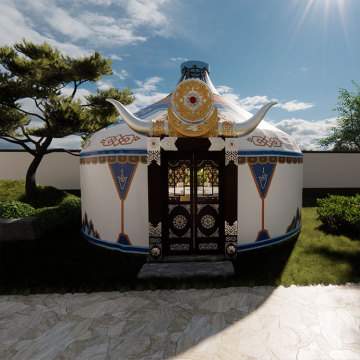 Customized Luxury Solid Wood Frame Yurt with High-End PVC Fabric