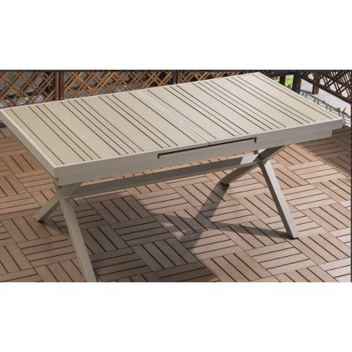 Aluminum Plastic Wood Composite Expandable Garden Table