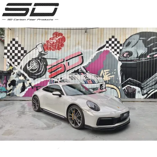 Facelift T Style Dry+Half Carbon Fiber Front Lip and Side Skirt Kit for Porsche 911 992