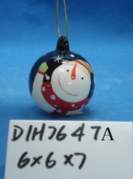 Ceramic Snowman Bauble for Christmas Tree Decoration