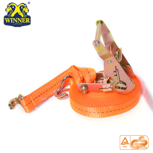 Polyester Webbing Light Ratchet Buckle Strap With J Hook