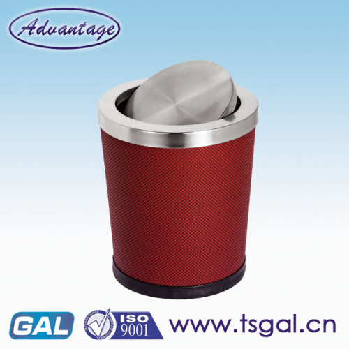 Galvanized steel trash can