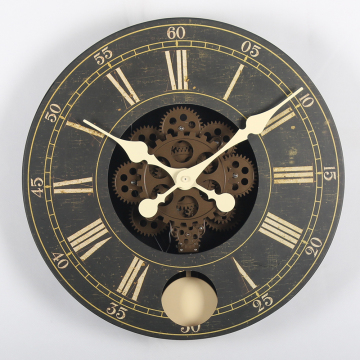 14 Inch Wooden Gear Wall Clocks
