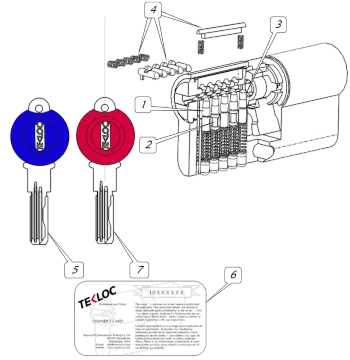 Snaking Computer Key Euro Cylinder 10pins