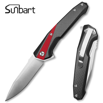 8cr13 G10カーボンファイバーハンドルとサテン磨き折りたたみ折りたたみ折りたたみの戦術的な刃を備えたスチールグレーナイフ