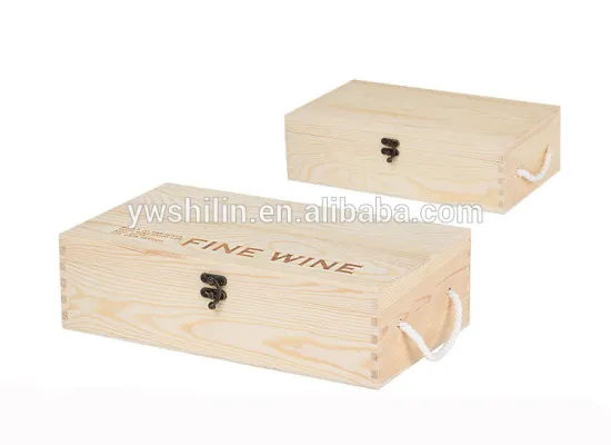 double wine bottles wooden box / wooden gift boxes for wine glasses / decorative wooden wine boxes