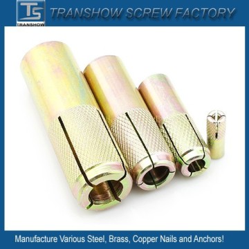Yellow Brass drop in anchors with Knurled Body