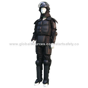 Anti-riot suit, upper body front and groin protector