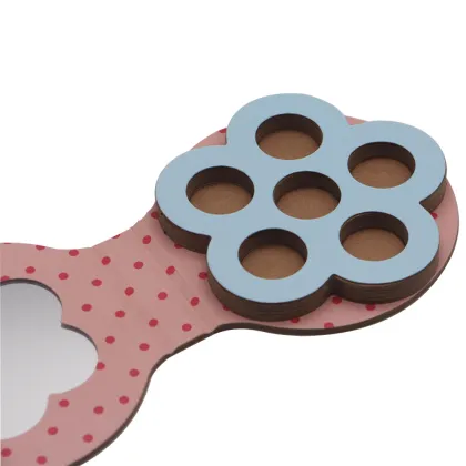Empty makeup magnetic palette flower shape