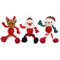 Dog Christmas Toys with Squeaky,Santa Reindeer and Snowman,Puppy Durable Dog Chew Tough Toys for Large Medium Small Pets Dogs