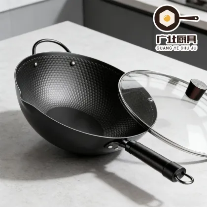 Black Non-Stick Honeycomb Frying Pan