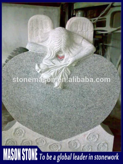China gray weeping angel heart headstone
