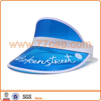 PVC transparent plastic printing sun visor cap
