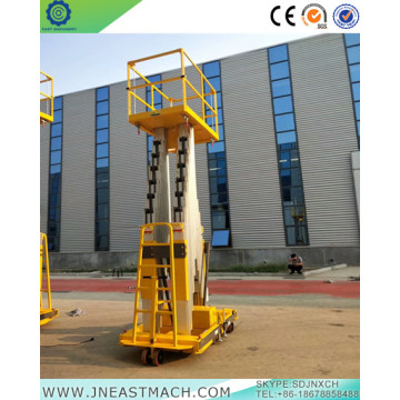 14m Electric Hydraulic Aluminum Double Masts Vertical Lift