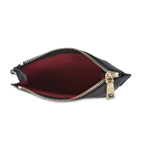 Kosmetiktasche Vegan Leder Schwarz Essential Leder Clutch