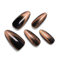 Black gold starry sky cat eye false nail