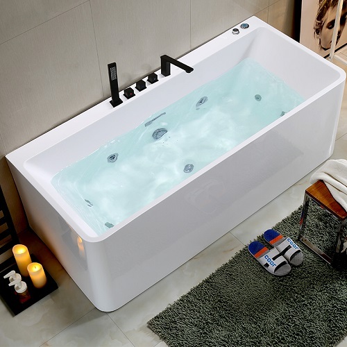 Indoor Rectangle Standing White Bathtubs Whirlpool