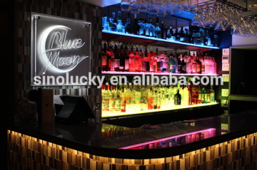 9" Wide Acrylic LED Illuminated Liquor Shelf and Display,6 Foot