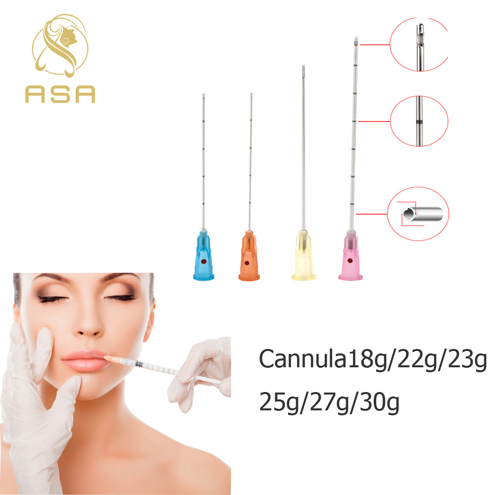 fine micro hypodermic puncture dermal filler cannula blunt