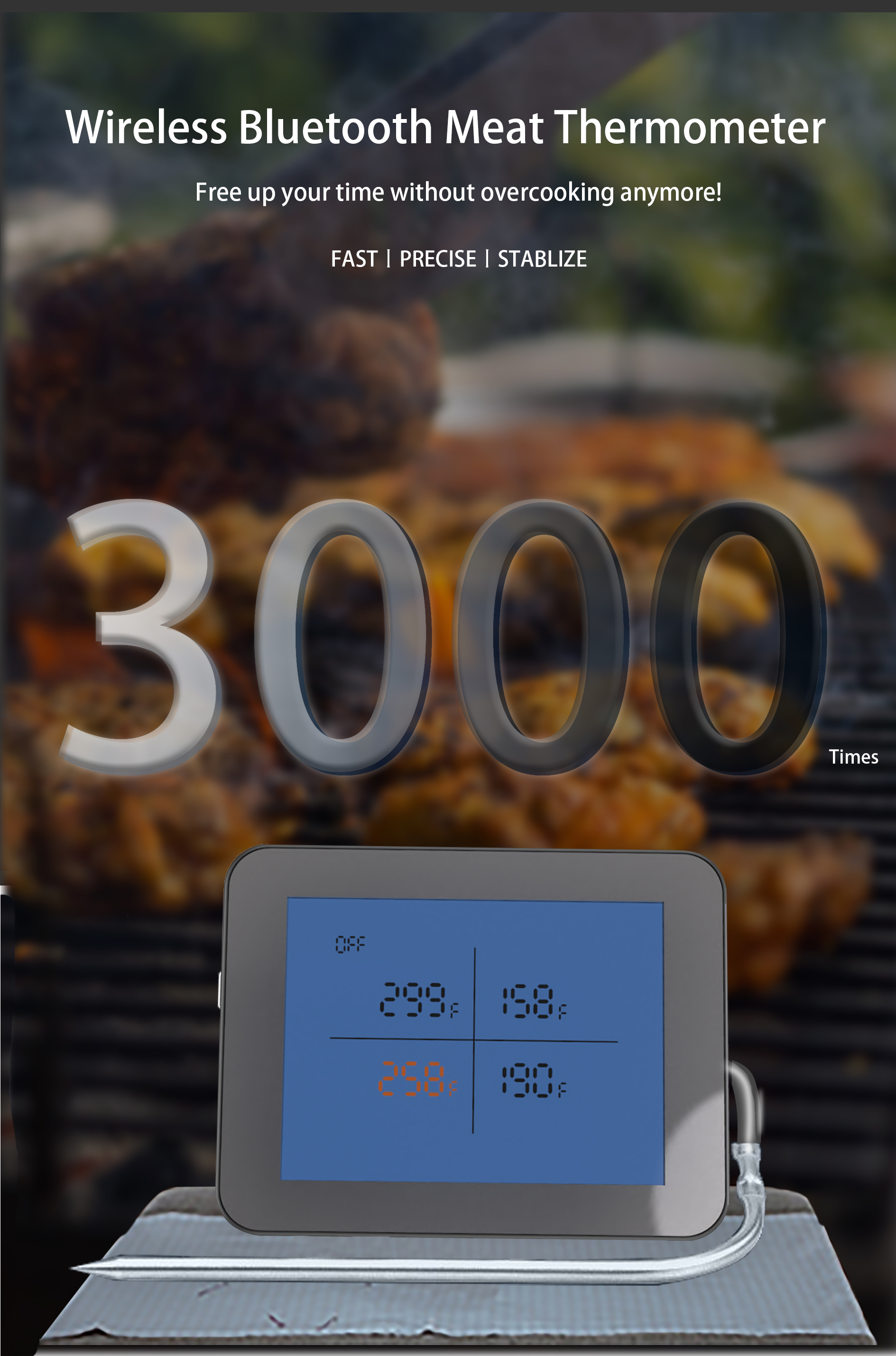 Wireless meat thermometer