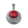 Pendentif de pierres précieuses en alliage de cabochon rouge Jasper 20MM