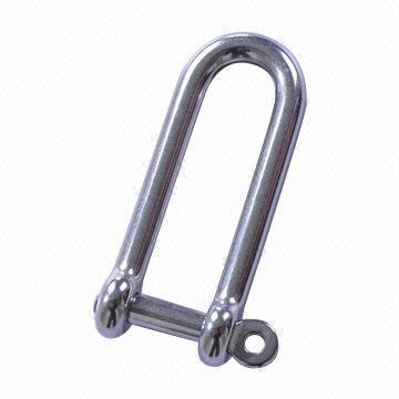 Stainless steel long D shackle with captive pin
