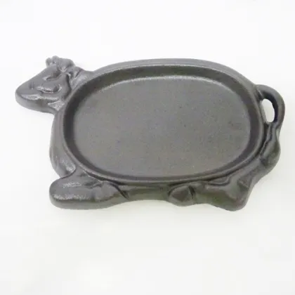 Pre-seasoned Cast Iron Cow Shape Steak Grill Plate