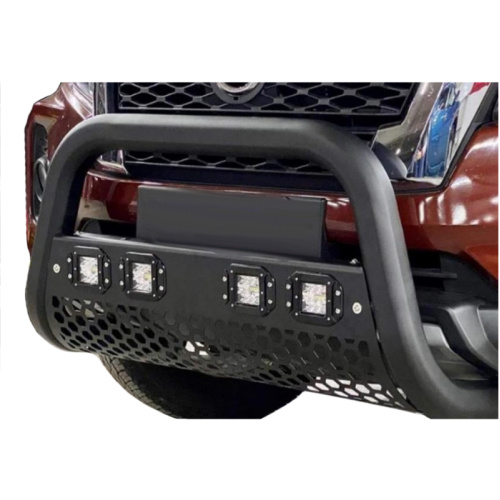Universal honeycomb octagonal iron front bumper with light