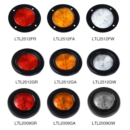 Trailer Marker Light 2.5inch Round Rear Side Lights Lamp for Trailer Truck SUV Amber/Red Marker LED Light