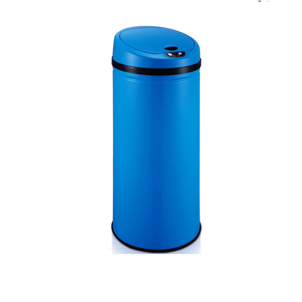 blue sensor trash can