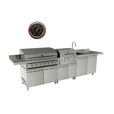 Barbecue Outdoor Kitchen Island Backyard Grills Islands Stainless Steel Grill Cabinet