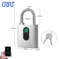 Padlock inteligente de impressão digital Bluetooth com chave