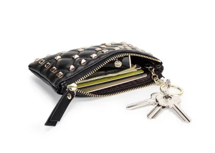 2021 coin key square metal decoration zipper wallet