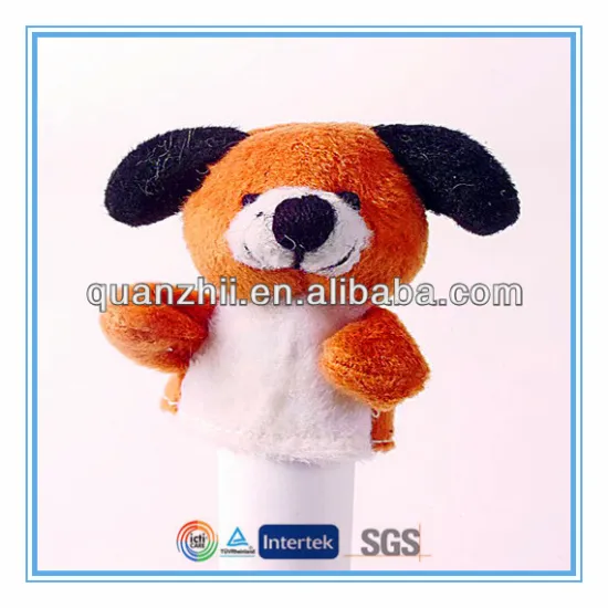 Plush dog finger puppet toy for baby