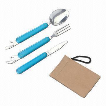 Camping Cutlery Set with Easy to Clean, Various Colors Available