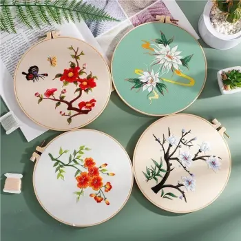 2023 New Chinese Creeper Magnolia Flower Camellia Embroidery Kit With Instructions