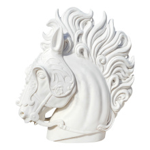 White Marble Horse Head Statue for Home Office