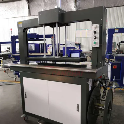 Semiautomatic PE band carton strapping machine
