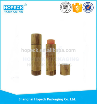 New-design Cosmetic bamboo lipstick case with colorful plastic inner tube